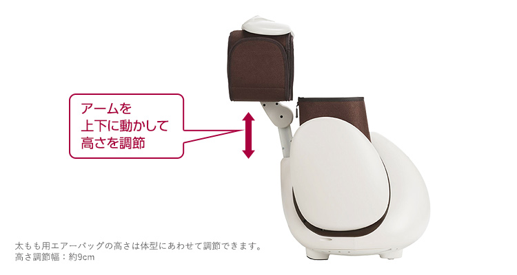 ひざ下全体を包み込む、しぼりもみエアーマッサージ 