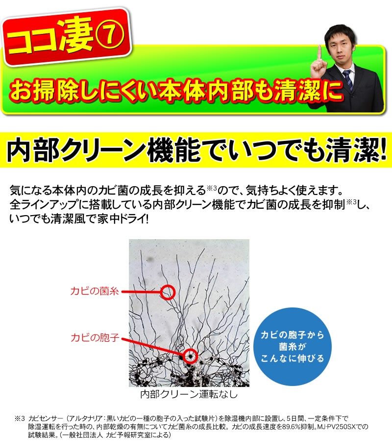 内部クリーン機能でいつでも清潔