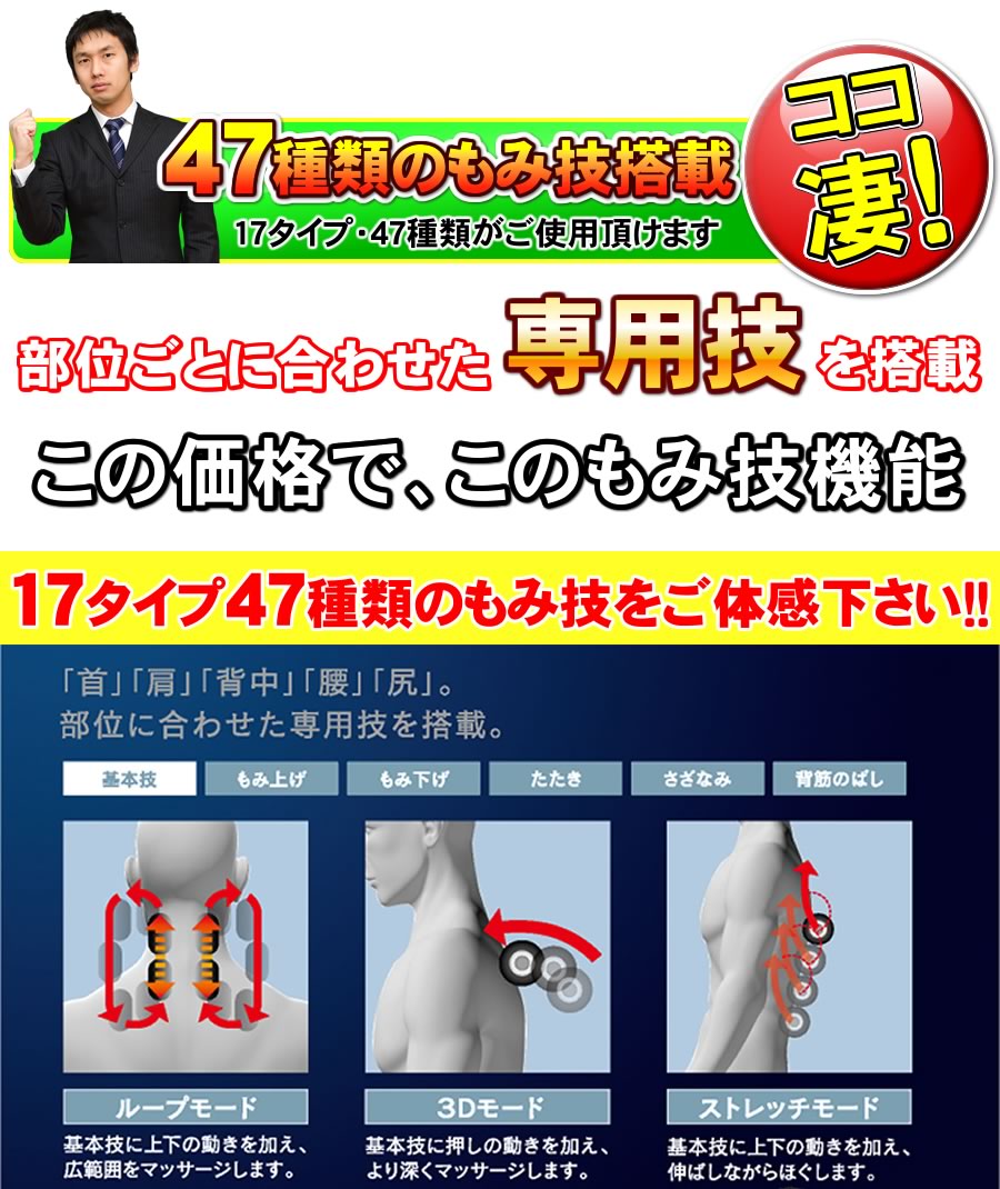 AS-870の部位集中マッサージ
