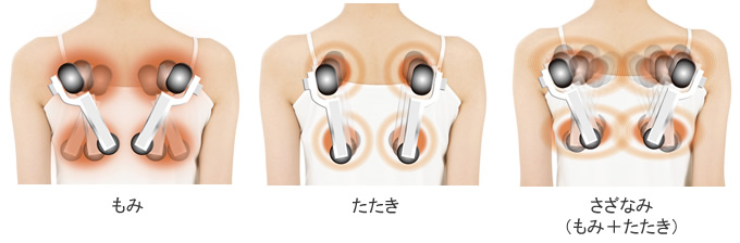 手動選択のもみ技は「もみ」「たたき」「さざなみ（もみ＋たたき）」