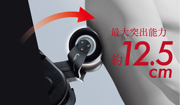 約12.5cmのもみ玉突出量