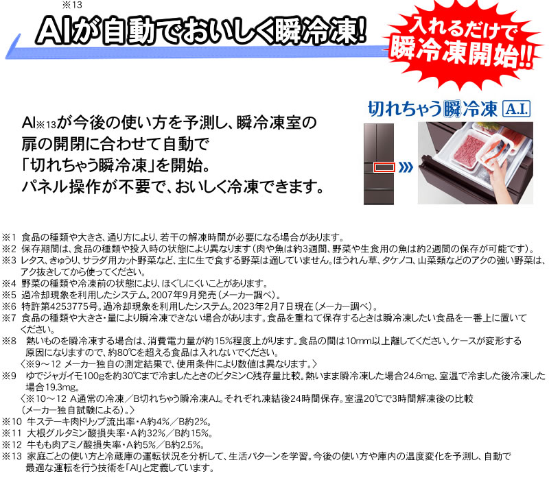 AIが自動で美味しく瞬冷凍