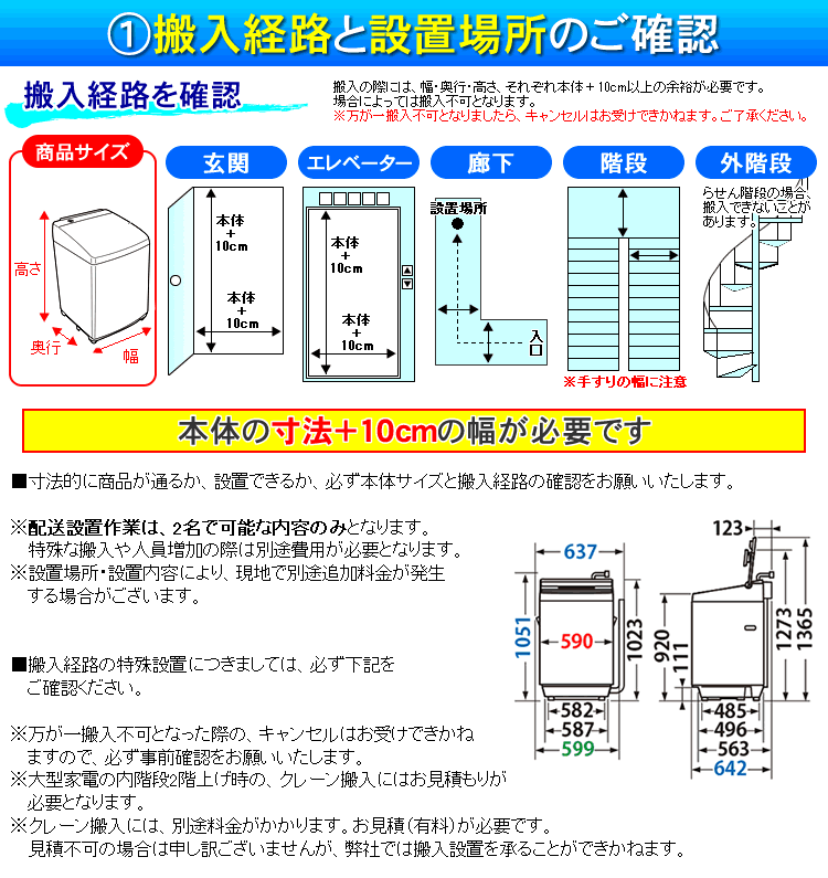 搬入経路と設置場所のご確認
